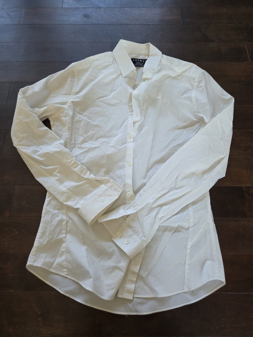 TOPMAN Muscle Fit White Dress Shirt – Men’s Small